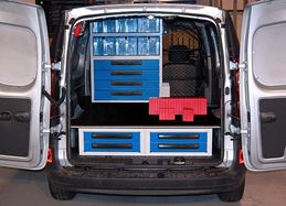officina mobile su Kangoo con cassettiera sottopianale